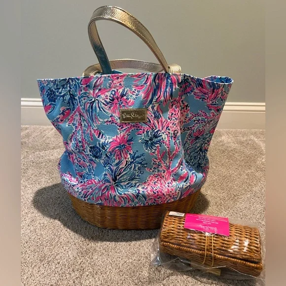 Lilly Pulitzer | Bags | Lilly Pulitzer Wicker Tote Bag And  display picture 2